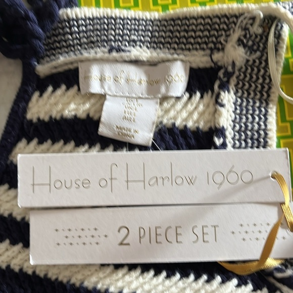 House of Harlow Blue & Cream Knit 2 Pc. set - Picture 4 of 6